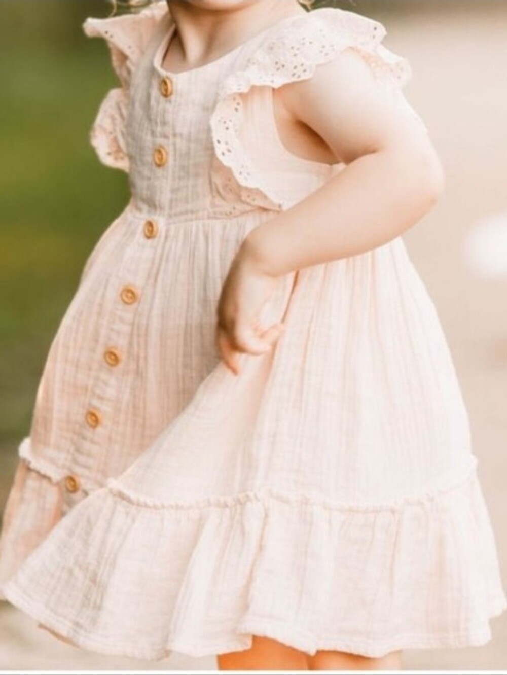 Charming Pink Kids Dress Cotton Gauze